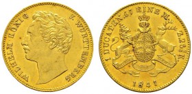 Altdeutsche Münzen und Medaillen 
 Württemberg 
 Wilhelm I. 1816-1864 
 Dukat 1841. KR 88.2, Fr. 3611, AKS 60 Anm., J. 73b, Slg. Hermann 473. 3,50 ...