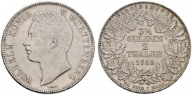 Altdeutsche Münzen und Medaillen 
 Württemberg 
 Wilhelm I. 1816-1864 
 Doppelter Vereinstaler 1855. KR 89.4, AKS 62, J. 71, Thun 436, Kahnt 590.
...