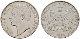 Altdeutsche Münzen und Medaillen 
 Württemberg 
 Wilhelm I. 1816-1864 
 Vereinstaler 1858. KR 107.1, AKS 77, J. 83, Thun 439, Kahnt 588.
 minimale...
