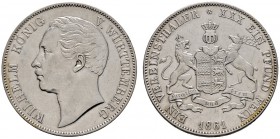 Altdeutsche Münzen und Medaillen 
 Württemberg 
 Wilhelm I. 1816-1864 
 Vereinstaler 1861. KR 107.4, AKS 77, J. 83, Thun 439, Kahnt 588.
 kleiner ...