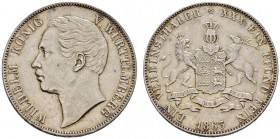 Altdeutsche Münzen und Medaillen 
 Württemberg 
 Wilhelm I. 1816-1864 
 Vereinstaler 1863. KR 107.6, AKS 77, J. 83, Thun 439, Kahnt 588.
 feine Pa...