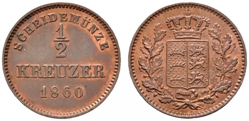 Altdeutsche Münzen und Medaillen 
 Württemberg 
 Wilhelm I. 1816-1864 
 Cu- 1...