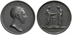 Altdeutsche Münzen und Medaillen 
 Württemberg 
 Wilhelm I. 1816-1864 
 Geschwärzte Eisengußmedaille 1819 von J.L. Wagner, auf den württembergische...
