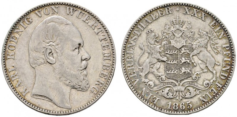 Altdeutsche Münzen und Medaillen 
 Württemberg 
 Karl 1864-1891 
 Vereinstale...