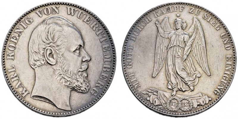 Altdeutsche Münzen und Medaillen 
 Württemberg 
 Karl 1864-1891 
 Siegestaler...