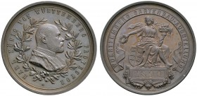 Altdeutsche Münzen und Medaillen 
 Württemberg 
 Karl 1864-1891 
 Bronzene Prämienmedaille 1890 von A. Schwerdt, der württembergischen Gartenbau-Au...