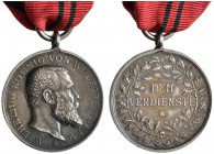 Altdeutsche Münzen und Medaillen 
 Württemberg 
 Wilhelm II. 1891-1918 
 Silberne Zivilverdienstmedaille o.J. (verliehen 1893-1918) von K. Schwenze...