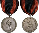 Altdeutsche Münzen und Medaillen 
 Württemberg 
 Freistaat 1919-1933 
 Silberne Lebensrettungsmedaille o.J. (verliehen 1925-1933) unsigniert. Auf e...