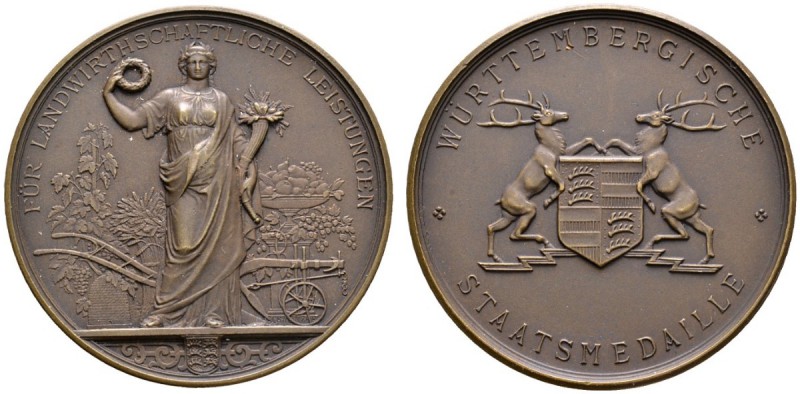 Altdeutsche Münzen und Medaillen 
 Württemberg 
 Freistaat 1919-1933 
 Bronze...