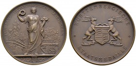Altdeutsche Münzen und Medaillen 
 Württemberg 
 Freistaat 1919-1933 
 Bronzene Prämienmedaille o.J. (verliehen 1924-1926) von L. Habich und K. Sch...