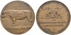 Altdeutsche Münzen und Medaillen 
 Württemberg 
 Freistaat 1919-1933 
 Bronzene Prämienmedaille o.J. (verliehen ab 1926) von F. Diller (Revers). Fü...