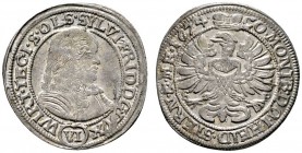 Altdeutsche Münzen und Medaillen 
 Württemberg-Öls 
 Sylvius Friedrich 1664-1697 
 6 Kreuzer 1674 -Öls-. Raff 33f, Ebner 7, Fr.u.S. 2295. -Walzenpr...
