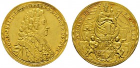 Altdeutsche Münzen und Medaillen 
 Würzburg-Bistum 
 Johann Philipp von Greifenklau-Vollraths 1699-1719 
 Breiter Doppeldukat 1707. Brustbild im Or...