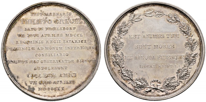 Altdeutsche Münzen und Medaillen 
 Würzburg-Stadt 
 Silbermedaille 1820 unsign...