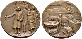 Thematische Medaillen 
 Medaillen von Karl Goetz 
 Bronzemedaille 1921. Auf die Wohnungsnot und die Wohnungsgesetze. Amtmann bietet einer Familie ei...