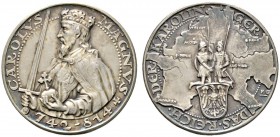 Thematische Medaillen 
 Medaillen von Karl Goetz 
 Mattierte Silbermedaille o.J. (1938). Auf den Frankenkönig Karl den Großen (742-814). Dessen gekr...