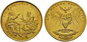 Thematische Medaillen 
 Judaica 
 Nürnberg. Goldmedaille im Gewicht zu 6 Dukaten o.J. (um 1700) von G. Hautsch, auf die Taufe. Christus und Nikodemu...