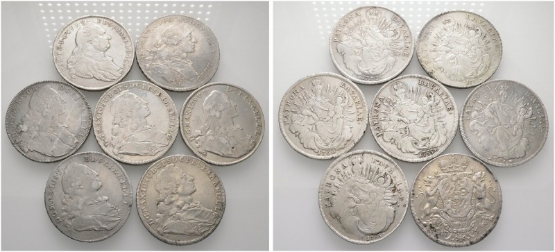 Lots altdeutscher Münzen und Medaillen 
 7 Stücke: BAYERN . Wappentaler 1754 so...