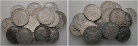 Lots altdeutscher Münzen und Medaillen 
 18 Stücke: WÜRTTEMBERG . DOPPELGULDEN 1845, 1847 (Henkelspur), 1848, 1852 und 1853 (Henkelspur) sowie VEREIN...