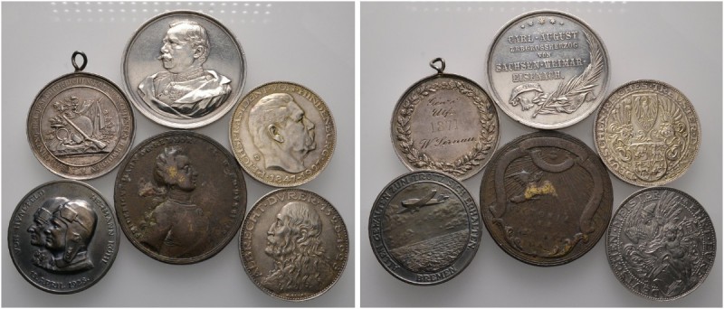 Lots altdeutscher Münzen und Medaillen 
 6 Stücke: PREUSSEN , Bronzemedaille o....