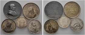 Lots altdeutscher Münzen und Medaillen 
 5 Stücke: Silbermedaillen zur Thematik RELIGION und REFORMATION o.J. (um 1800). Dabei 2 verschiedene auf die...