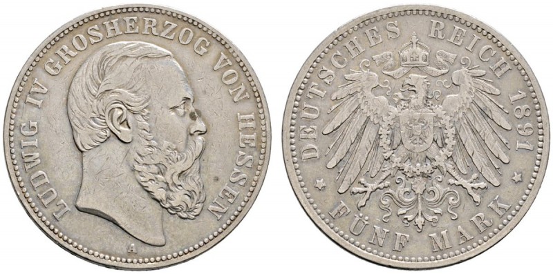 Deutsche Münzen und Medaillen ab 1871 
 Silbermünzen des Kaiserreiches 
 Hesse...