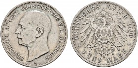 Deutsche Münzen und Medaillen ab 1871 
 Silbermünzen des Kaiserreiches 
 Oldenburg 
 Friedrich August 1900-1918. 5 Mark 1900 A. J. 95.
 fast sehr ...
