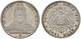Deutsche Münzen und Medaillen ab 1871 
 Silbermünzen des Kaiserreiches 
 Sachsen 
 Friedrich August III. 1904-1918. 3 Mark 1913 E. Völkerschlachtde...