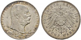 Deutsche Münzen und Medaillen ab 1871 
 Silbermünzen des Kaiserreiches 
 Sachsen-Altenburg 
 Ernst 1853-1908. 5 Mark 1903 A. Regierungsjubiläum. J....