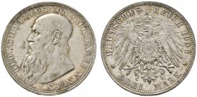 Deutsche Münzen und Medaillen ab 1871 
 Silbermünzen des Kaiserreiches 
 Sachsen-Meiningen 
 Georg II. 1866-1915. 3 Mark 1908 D. J. 152.
 Prachtex...