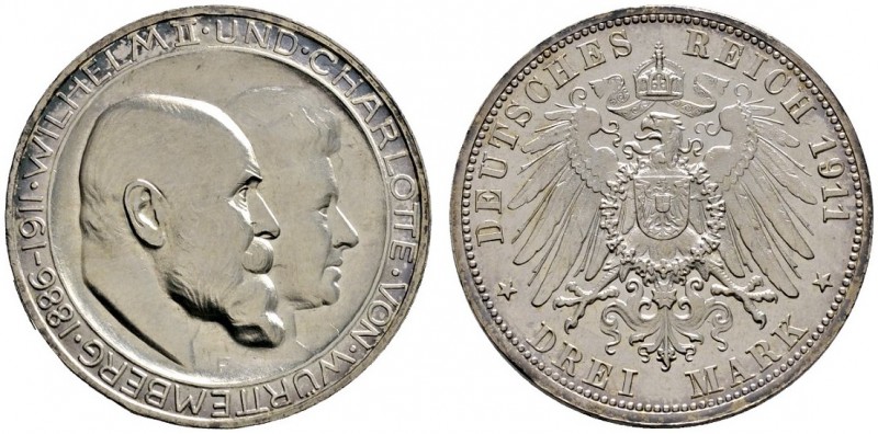 Deutsche Münzen und Medaillen ab 1871 
 Silbermünzen des Kaiserreiches 
 Württ...