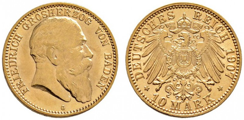 Deutsche Münzen und Medaillen ab 1871 
 Reichsgoldmünzen 
 Baden 
 Friedrich ...