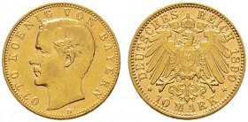 Deutsche Münzen und Medaillen ab 1871 
 Reichsgoldmünzen 
 Bayern 
 Otto 1886-1913. 10 Mark 1890 D. J. 199.
 sehr schön-vorzüglich/vorzüglich-Stem...