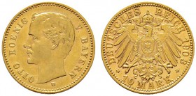 Deutsche Münzen und Medaillen ab 1871 
 Reichsgoldmünzen 
 Bayern 
 Otto 1886-1913. 10 Mark 1903 D. J. 201.
 sehr schön-vorzüglich