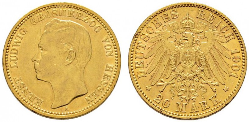 Deutsche Münzen und Medaillen ab 1871 
 Reichsgoldmünzen 
 Hessen 
 Ernst Lud...