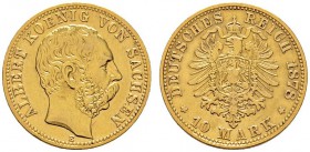 Deutsche Münzen und Medaillen ab 1871 
 Reichsgoldmünzen 
 Sachsen 
 Albert 1873-1902. 10 Mark 1878 E. J. 261.
 sehr schön