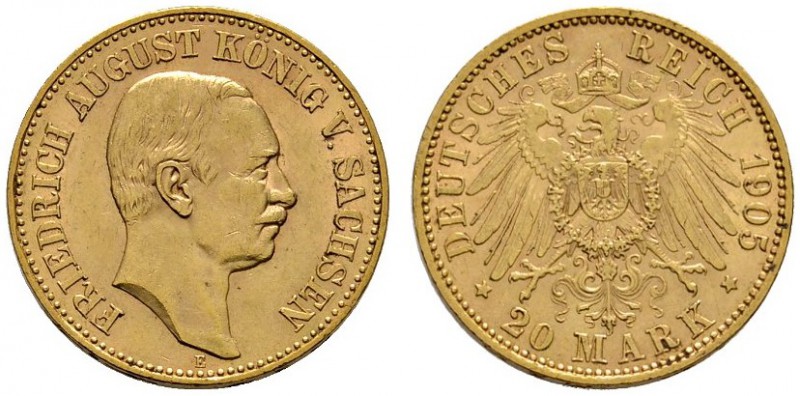 Deutsche Münzen und Medaillen ab 1871 
 Reichsgoldmünzen 
 Sachsen 
 Friedric...