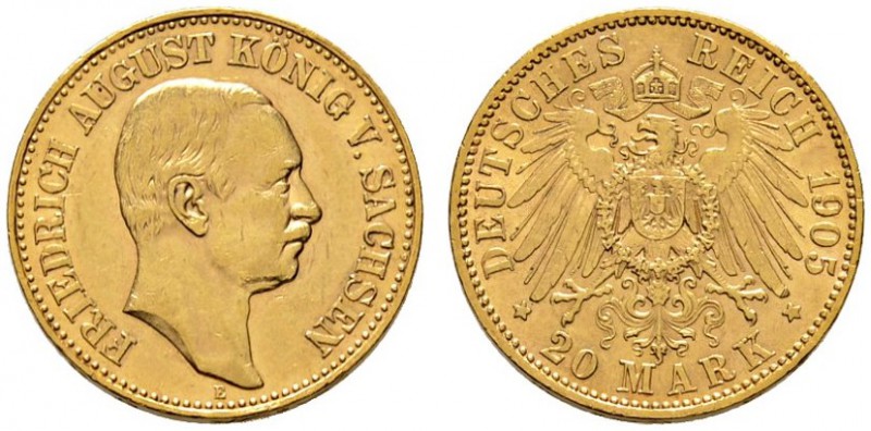 Deutsche Münzen und Medaillen ab 1871 
 Reichsgoldmünzen 
 Sachsen 
 Friedric...