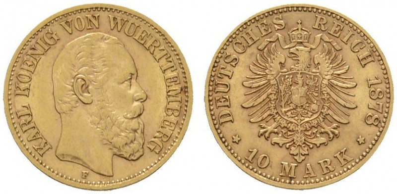 Deutsche Münzen und Medaillen ab 1871 
 Reichsgoldmünzen 
 Württemberg 
 Karl...