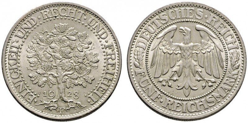 Deutsche Münzen und Medaillen ab 1871 
 Weimarer Republik 
 5 Reichsmark 1928 ...
