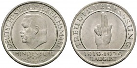 Deutsche Münzen und Medaillen ab 1871 
 Weimarer Republik 
 5 Reichsmark 1929 D. Schwurhand. J. 341.
 vorzüglich-Stempelglanz
