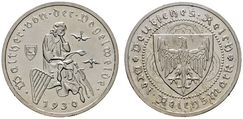 Deutsche Münzen und Medaillen ab 1871 
 Weimarer Republik 
 3 Reichsmark 1930 ...