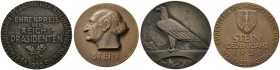 Deutsche Münzen und Medaillen ab 1871 
 Weimarer Republik 
 Lot (2 Stücke): Versilberte Bronzegußmedaille 1929 von Noack. Ehrenpreis des Reichspräsi...