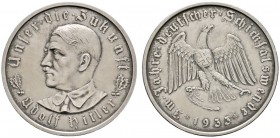 Deutsche Münzen und Medaillen ab 1871 
 Drittes Reich 
 Mattierte Silbermedaille 1933 von O. Gloeckler (unsigniert), auf die Machtergreifung. Ein we...