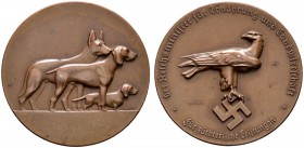 Deutsche Münzen und Medaillen ab 1871 
 Drittes Reich 
 Bronzene Prämienmedaille o.J. von Brasch und Scheurich, für züchterische Leistungen in der H...