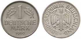 Deutsche Münzen und Medaillen ab 1871 
 Bundesrepublik Deutschland 
 1 Deutsche Mark 1960 F. J. 385.
 Stempelglanz