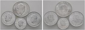 Deutsche Münzen und Medaillen ab 1871 
 Bundesrepublik Deutschland 
 Set von 4 Marken 1953. Flüchtlingsspende zu 1/2, 1, 2 und 3 Deutsche Mark. Jewe...