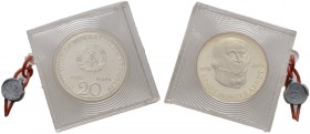 Deutsche Münzen und Medaillen ab 1871 
 Deutsche Demokratische Republik 
 20 Mark 1985. Ernst Moritz Arndt. J. 1605.
 verplombte Originalverpackung...