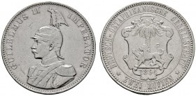 Deutsche Münzen und Medaillen ab 1871 
 Nebengebiete 
 Deutsch-Ostafrika 
 2 Rupien 1894. J. 714.
 besserer Jahrgang, zaponiert, sehr schön