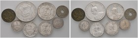 Deutsche Münzen und Medaillen ab 1871 
 Nebengebiete 
 Deutsch-Ostafrika 
 Lot (8 Stücke): 2 Rupien 1894, Rupie 1900, 1/2 Rupie 1891 und 1904 A, 1/...
